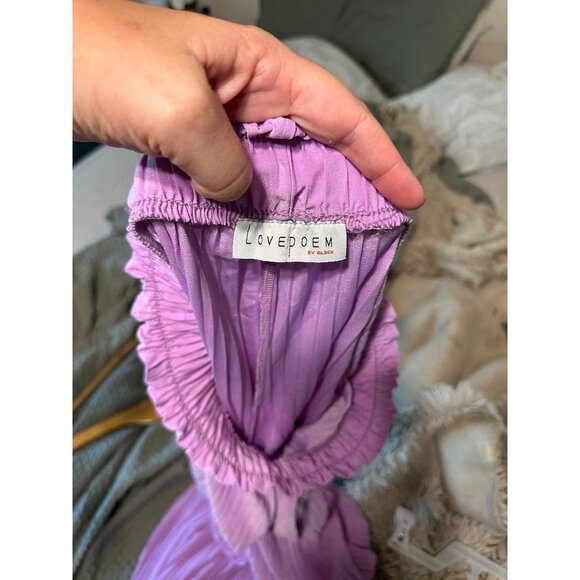 NWT Love Poem by Block Lilac Pleated Belted Wide Leg Pants - Picture 12 of 12